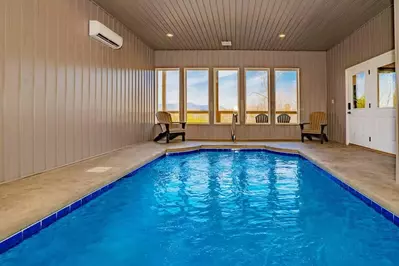 indoor pool in luxury cabin